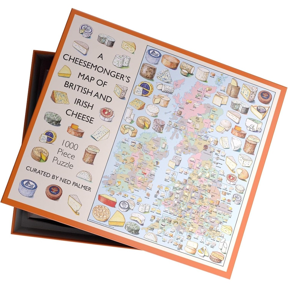 image 1 of A Cheesemonger Map of British and Irish Cheese 1000 Piece Jigsaw Puzzle for all Cheeses Lover by Dominic Beddow