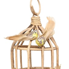 Pair of Decorative Gold Glitter Birds With Clip - 13cm