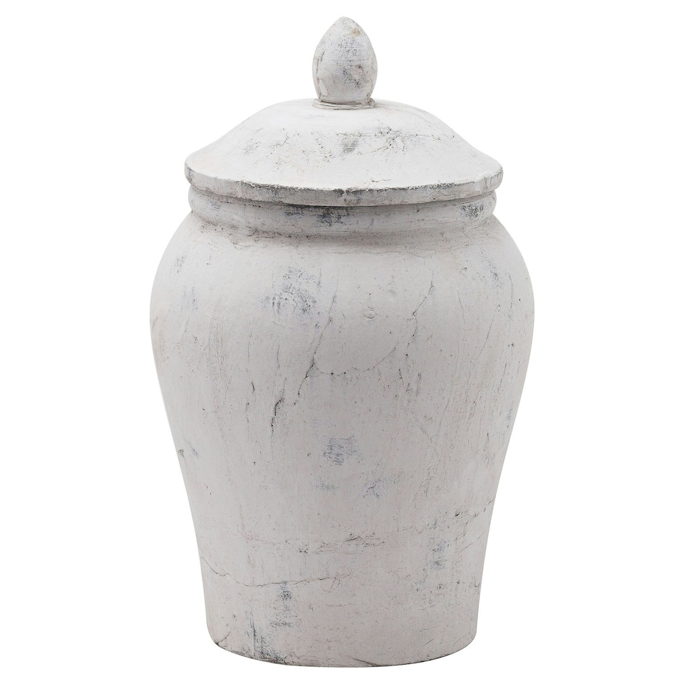 image 1 of Hill Interiors Bloomville Stone Ginger Jar - Light Stone - 29cm x 24cm x 24cm