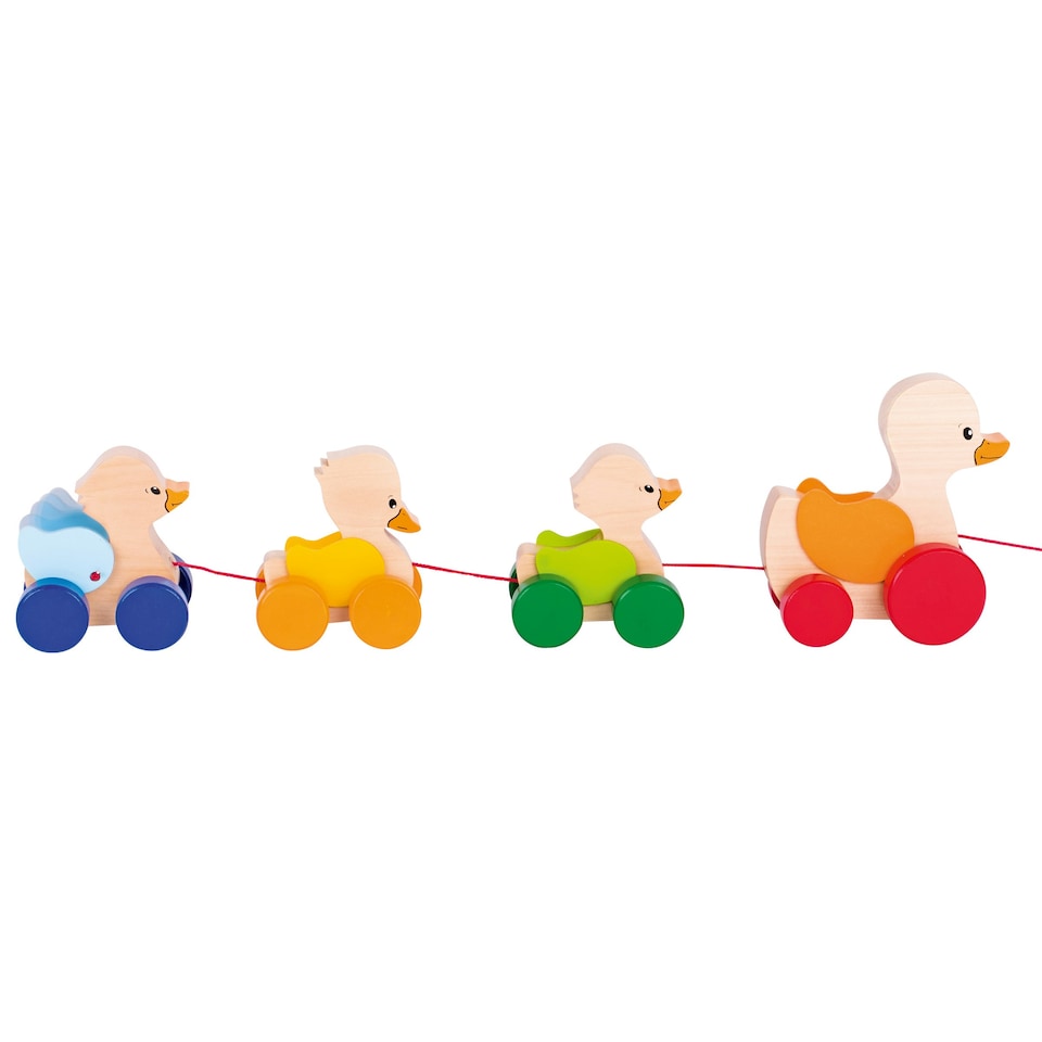 image 1 of Goki Wooden Pull Along Duck Family