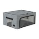 image 1 of Periea ‘Beau’ Folding Collapsible Stackable Fabric Home Storage Boxes with Steel Frames (Herringbone, Medium)