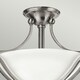 image 2 of Bolla 2 Light Semi Flush Ceiling Light Brushed Nickel, E27