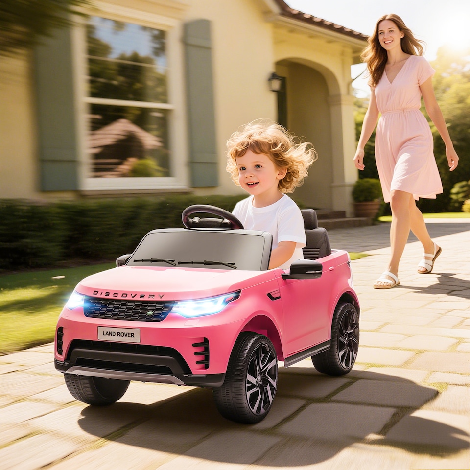 image 1 of AIYAPLAY Land Rover Discovery Licensed 12V Kids Electric Car w/ Remote Pink