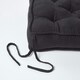 image 6 of Homescapes Black Faux Suede Dining Chair Booster Cushion Black