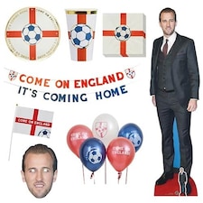 Come On England It's Coming Home Ultimate Party Pack with Harry Kane Cardboard Cutout and Face Mask