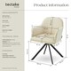image 6 of Lounge Armchair Living Room Accent Chair 360 Swivel Slim Steel Legs Velvet Fabric  - Set of 6 Cream | Cream/Black