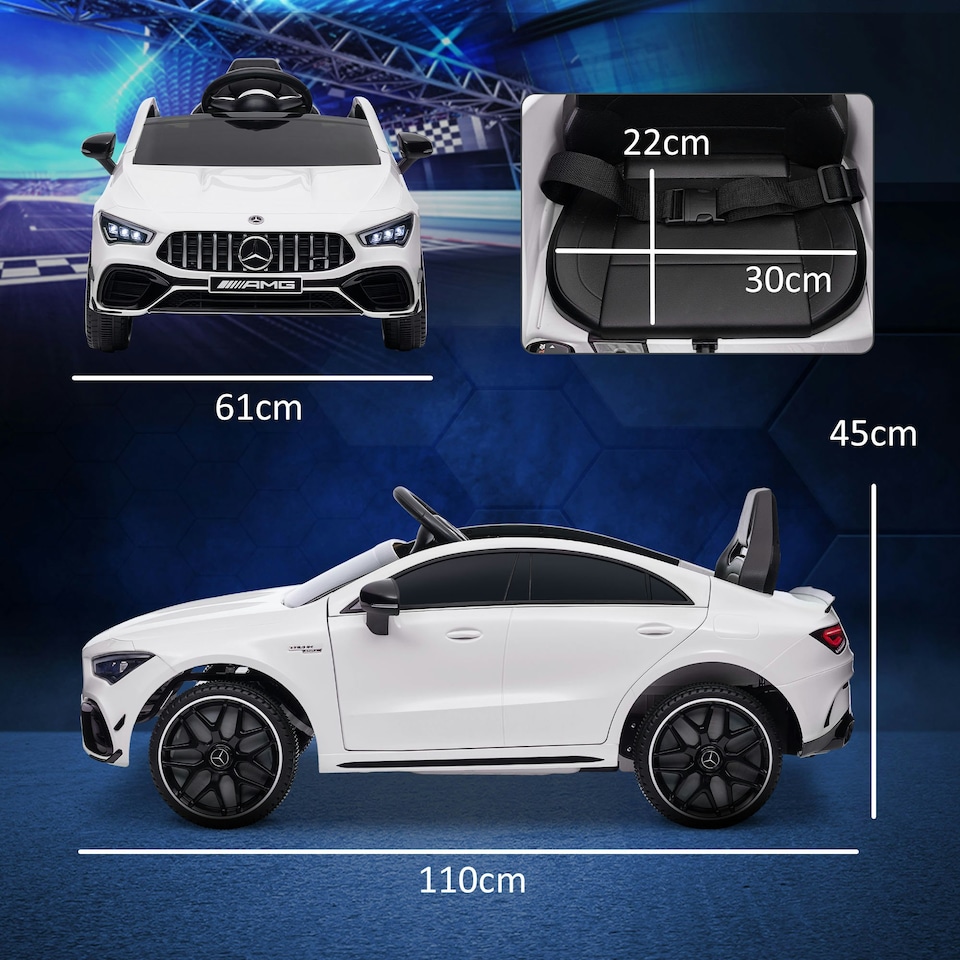 image 1 of AIYAPLAY Mercedes-Benz AMG CLA 45 Licensed 12V Ride on Car w/ Music - White