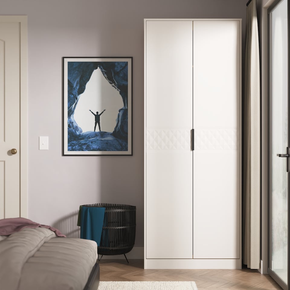 image 1 of Islay Tall Double Wardrobe in Kashmir Matt (Ready Assembled) | Cream | Kashmir Matt