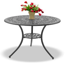 Centurion Supports POSITANO Garden and Patio Grey Cast Aluminium Bistro Table