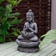 image 3 of Praying Buddha Tabletop Water Feature With LED Lights