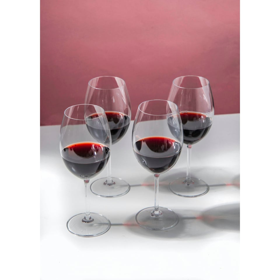 image 1 of Mikasa Wine Glass Set Clear Bordeaux Crystal Set of 4