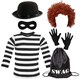 image 1 of Storybook Burglar Costume - Swag Bag & Accessories Black | 2XL