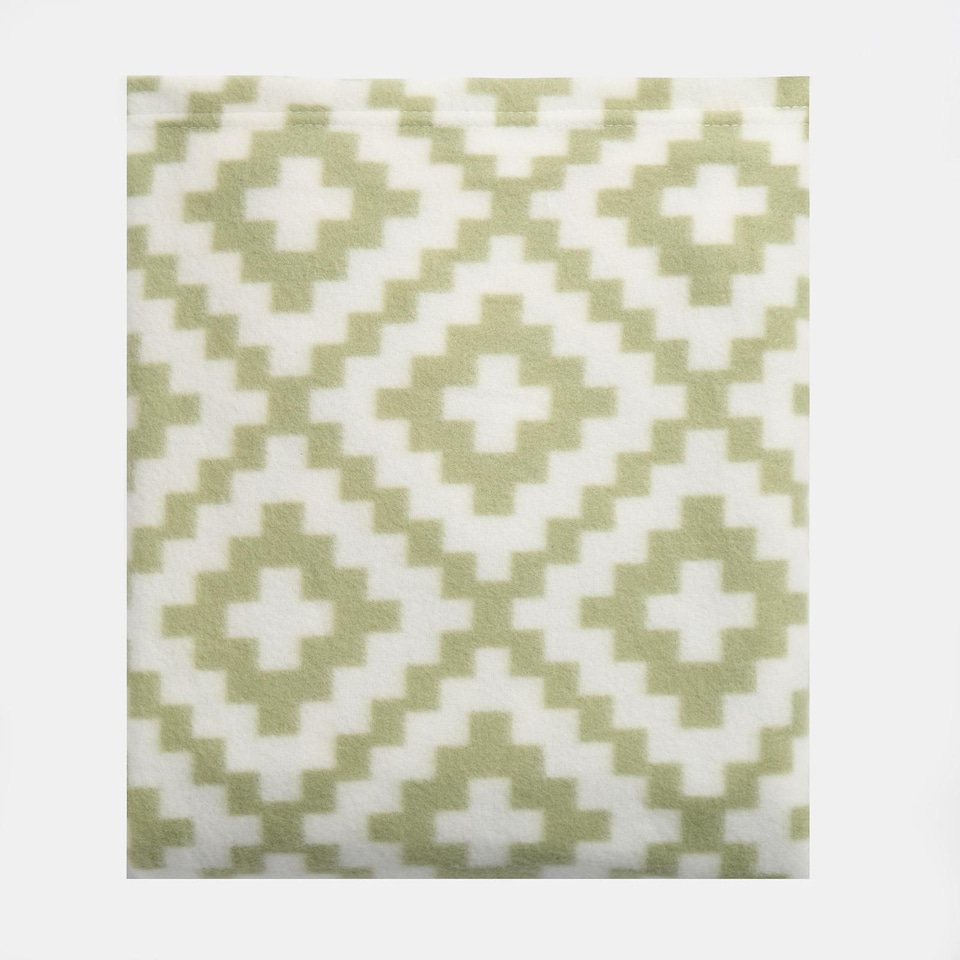 image 1 of OHS Geometic Grid Print Soft Polar Fleece Blanket Throw