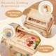 image 8 of COSTWAY Wooden Barbecue Grill Toy Set Kids BBQ Grill Playset With Play Food Natural