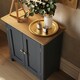 image 7 of Taberno Oak 2 Door Compact Sideboard Graphite Blue Blue