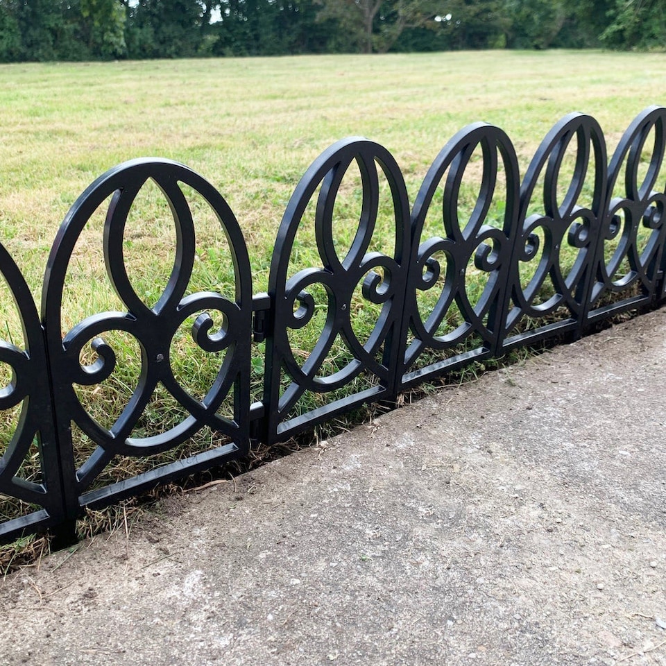 image 1 of Traditional Black Plastic Garden Lawn Edging (56cm x 30cm) - 5 Panels