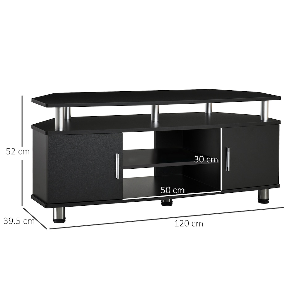 image 1 of HOMCOM TV Unit Cabinet for TVs up to 55 Inches with Storage Shelves and Cupboard, Entertainment Centre for Living Room, Black