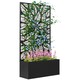 image 1 of Outsunny Metal Raised Garden Bed with Trellis, Elevated Planter Box Black