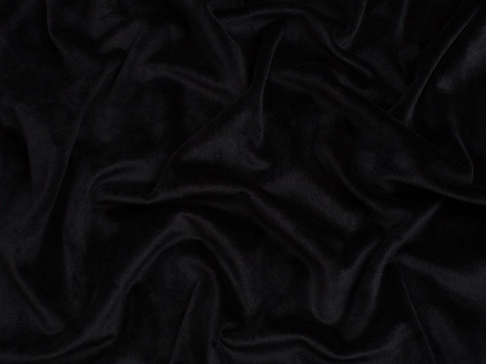 Minerva Core Range Black Super Soft Plush Fleece Fabric for Dressmaking, Toy Making, 150cm / 59" Wide - per metre