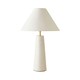 image 8 of ValueLights Margot White Marble Table Lamp with a Linen Tapered Shade | White