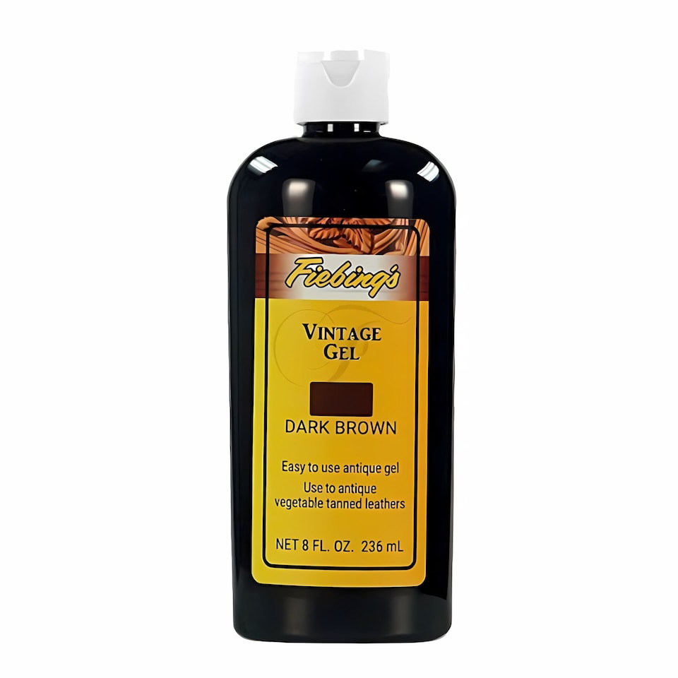 image 1 of Fiebing's Vintage Gel - Instant Antique Leather Finish Polish 8oz | Brown | Dark Brown