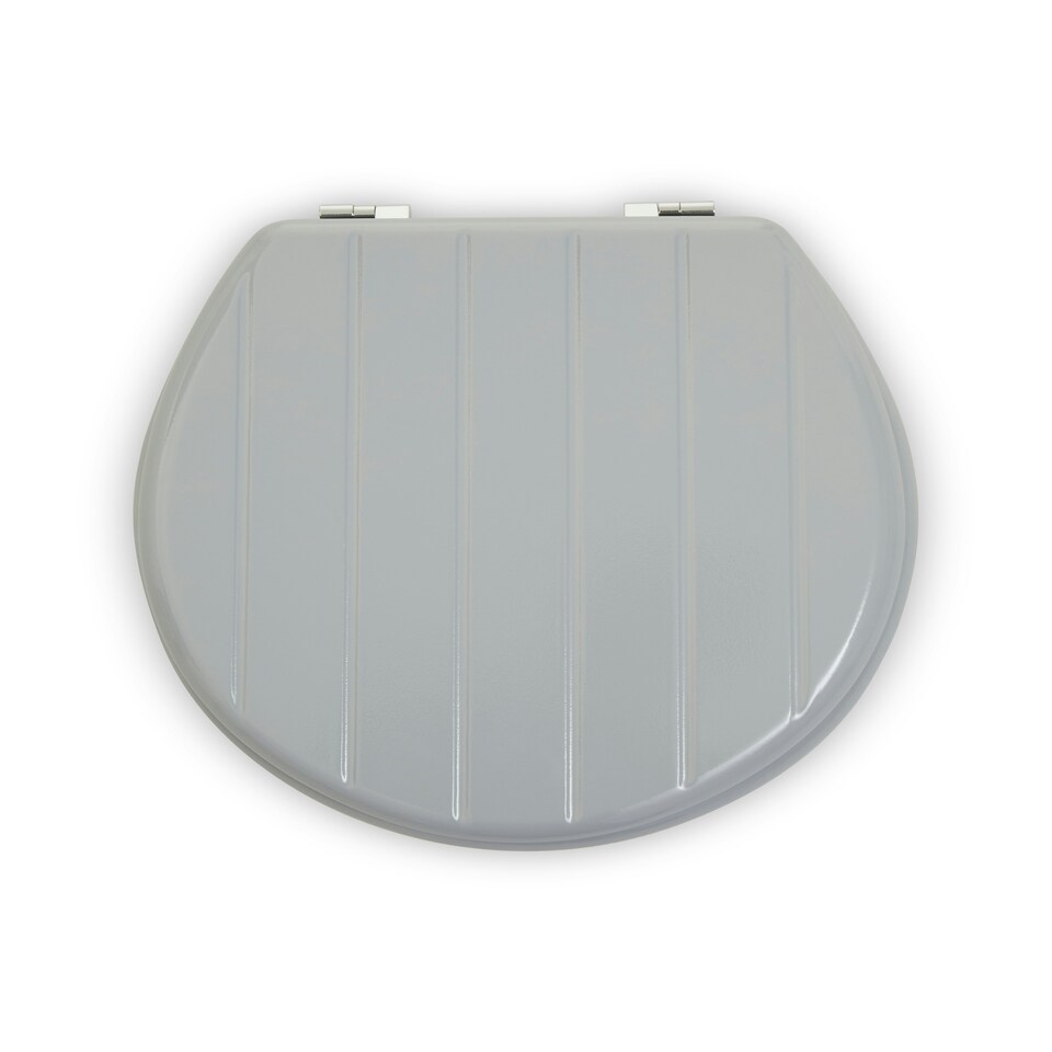 image 1 of Interiors by Premier Matte Grey Toilet Seat With Panel Lid, Toilet Cover With Fixings For Office Use, Oval Bathroom Seat Lid