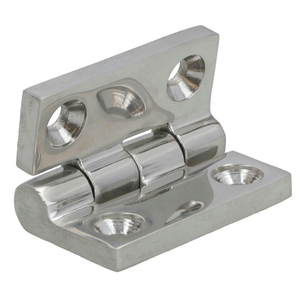image 1 of Polished Door Butt Hinge 2 Pack Stainless Steel 38mm x 38mm 316 Marine Cabin Silver