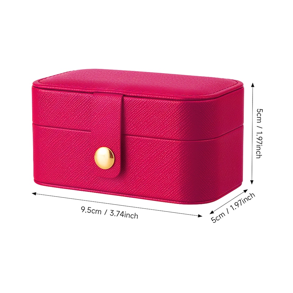 image 1 of Living and Home Portable Mini Jewelry Box Organizer-Red | Red