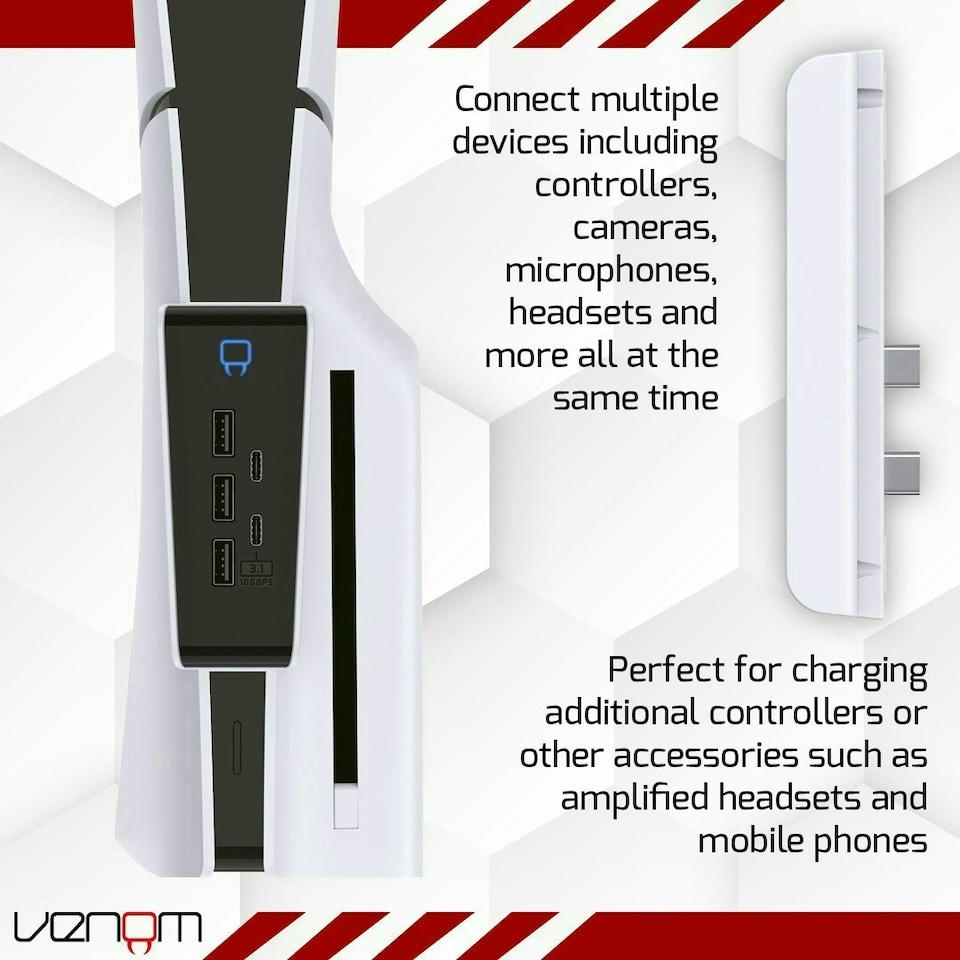 image 1 of Venom PS5 USB Hub