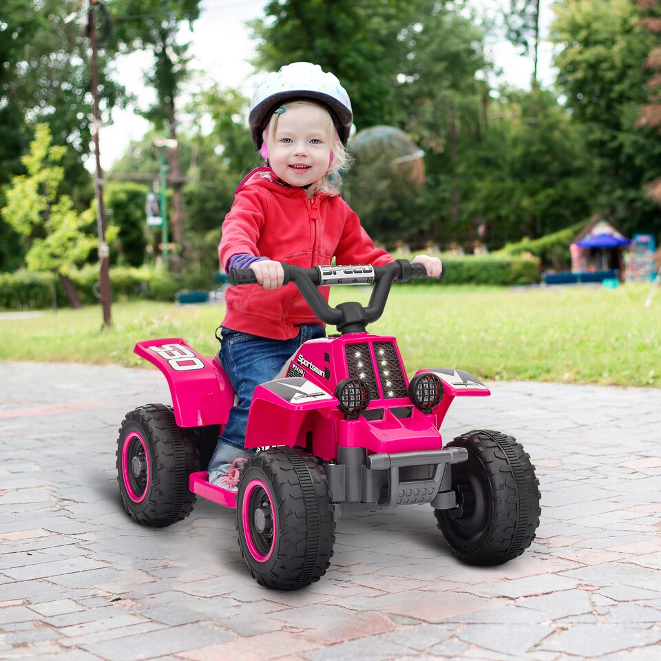image 1 of AIYAPLAY 6V Electric Kids Quad Bike for Kids w/ Forward/Backward, Pink