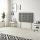 image 4 of Astoria Divan Bed Base with 2 Drawers & 30 Inch Diamante Headboard in Linen Fabric | Silver | Silver | Small Double