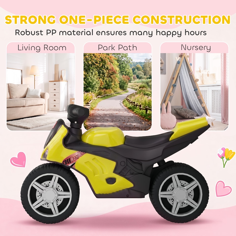 image 1 of AIYAPLAY Balance Bike for 18-36 Months with Music Extra-Wide Wheels Green