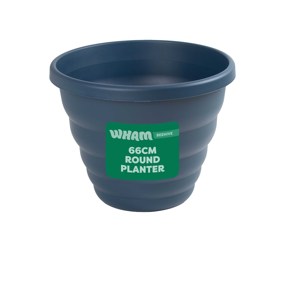 image 1 of Wham Beehive  m Round Plastic Garden Planter | Blue | Navy