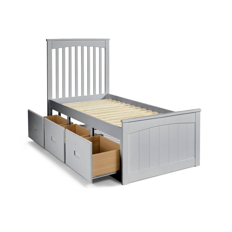 Quest Grey Wooden 3 Drawer Bed Single