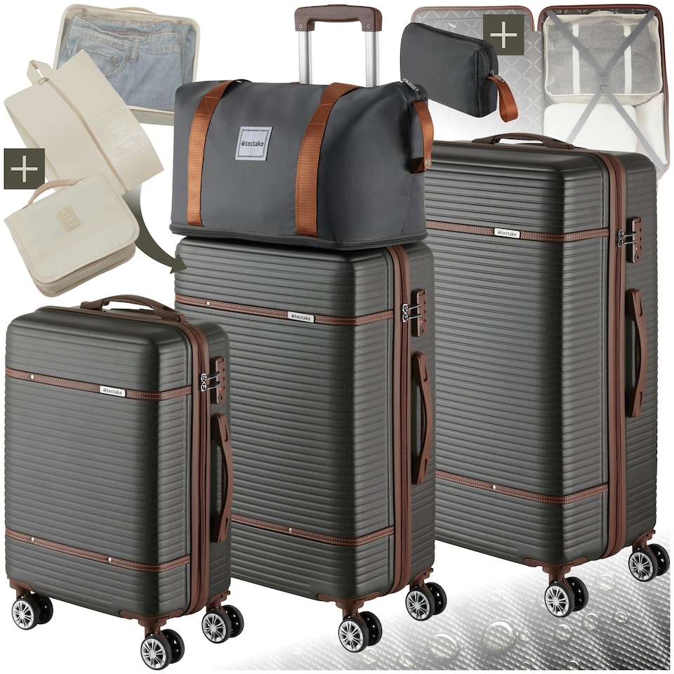 image 1 of Suitcase Set Madison - 13-piece, 3 suitcases, packing cubes, TSA lock Grey | Anthracite