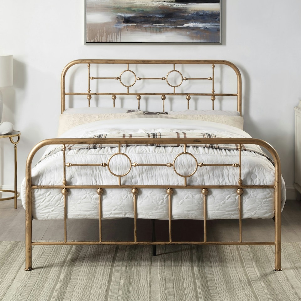 image 1 of Ware Victorian Industrial Design Brass Metal Bed Frame (Double)
