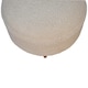 image 4 of Artisan Furniture Solid Wood Cream Boucle Rounded Footstool, Upholstered, Brown and Cream