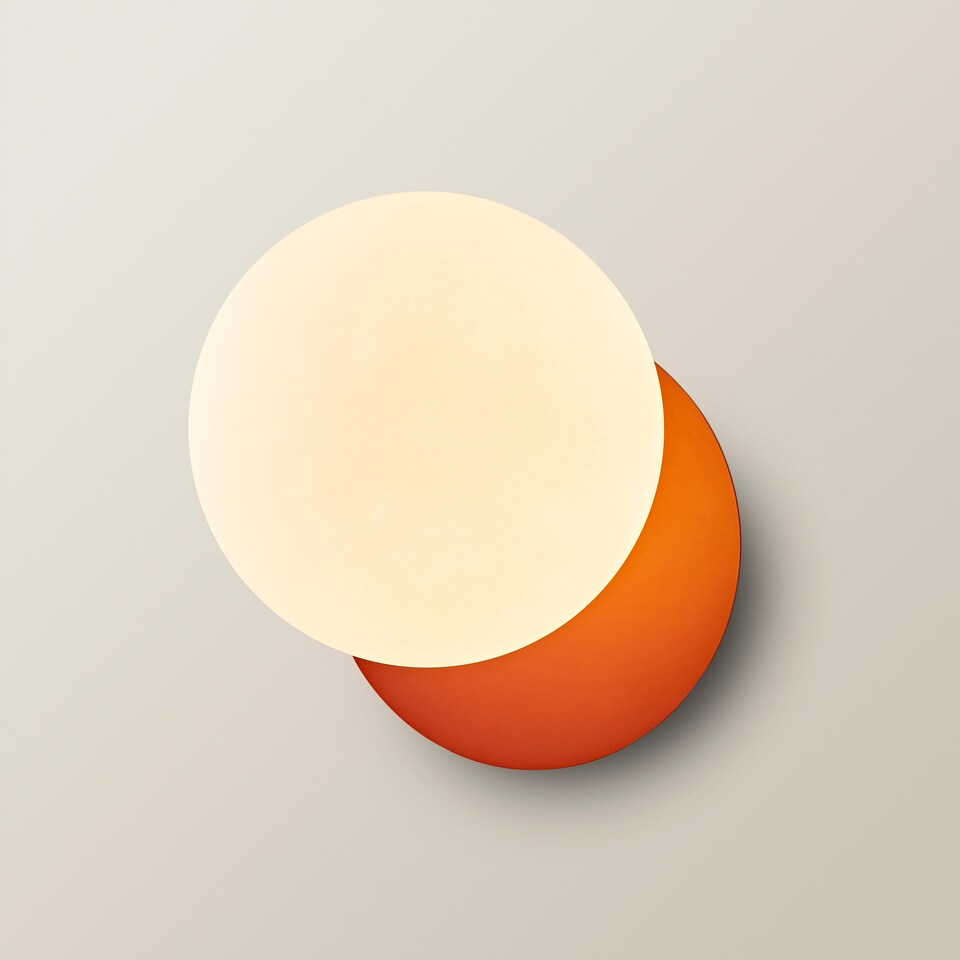 image 1 of ValueLights Darla Rust Frosted Globe Bathroom Wall Light | Orange