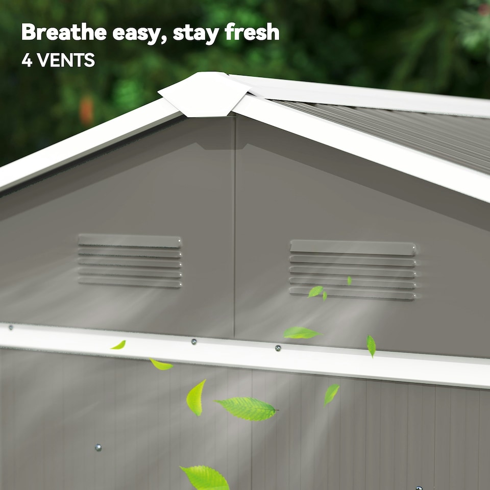 image 1 of Outsunny 6.5x3.5ft Metal Garden Shed for Garden and Outdoor Storage, Grey