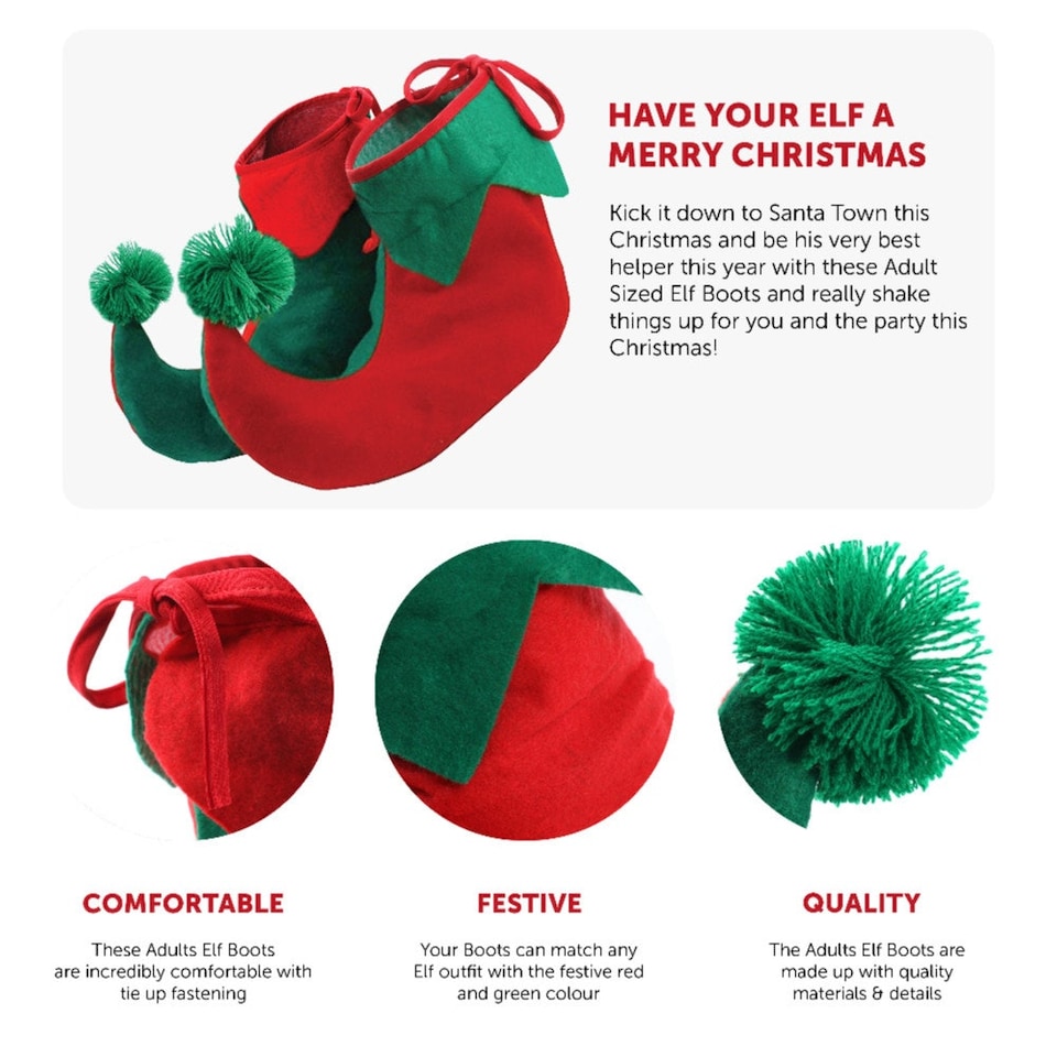 image 1 of Pack of 24 Elf Boots Red | One Size
