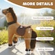 image 5 of AIYAPLAY Ride On Horse, Plush Animal Walking Horse Toy with Wheels, Brown