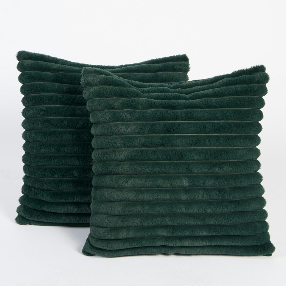 OHS x Faux Fur Matte Velvet Fleece Thick Ribbed Cushion Covers