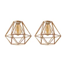 ValueLights Diablo Pair Copper Cage Ceiling Shades | Copper