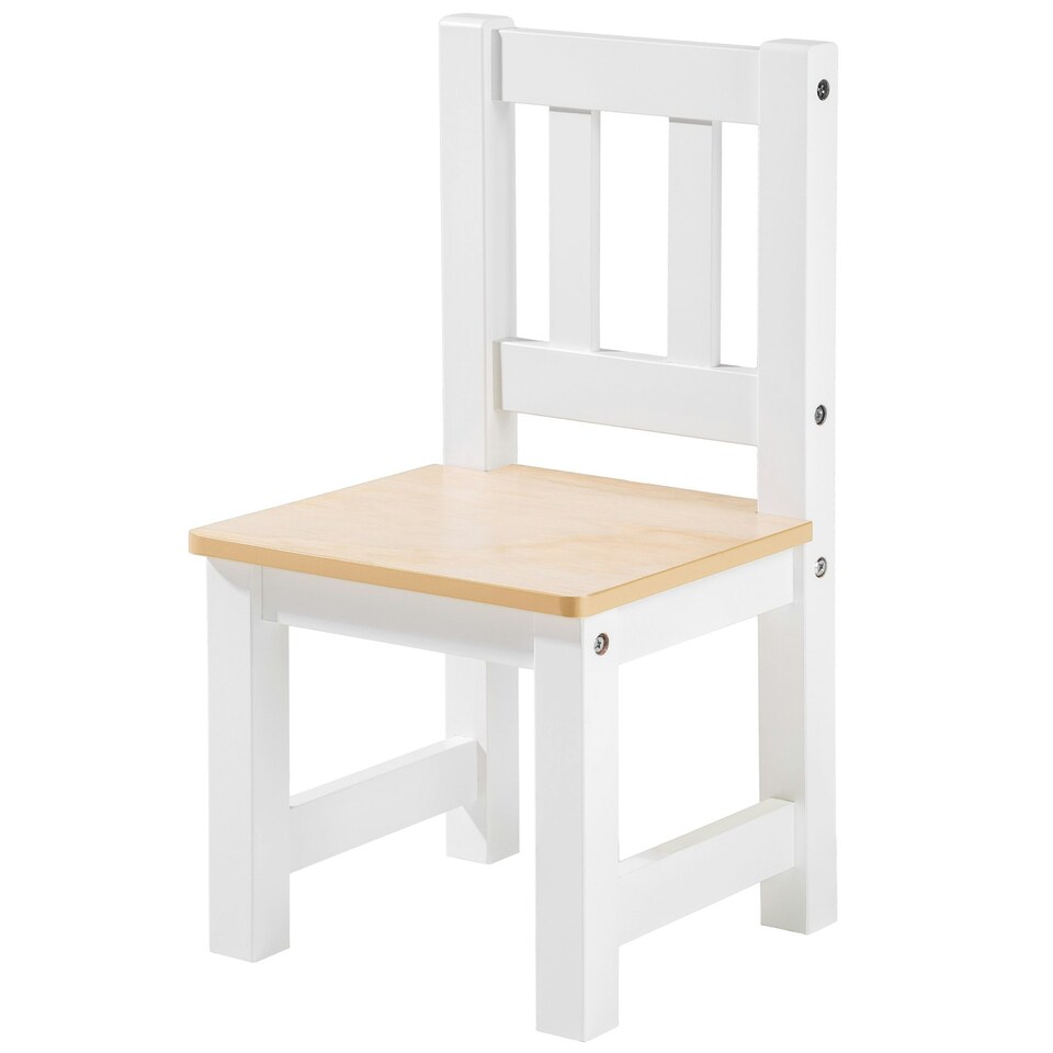 image 1 of Dining Table and Chairs - 3-piece set for children made of pine wood White