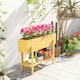 image 8 of Outsunny Wooden Raised Bed w/ Bed Liner, Storage Shelf Yellow