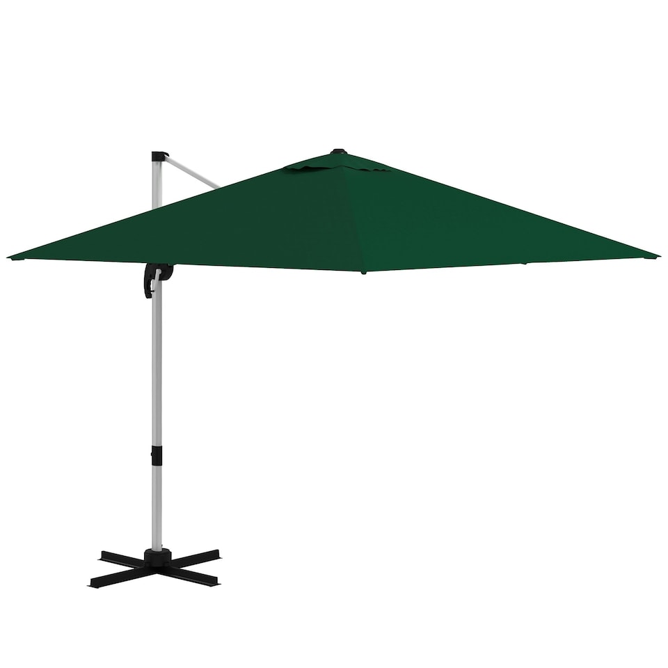 image 1 of Outsunny 3 x 3(m) Cantilever Roma Parasol with Cross Base Green