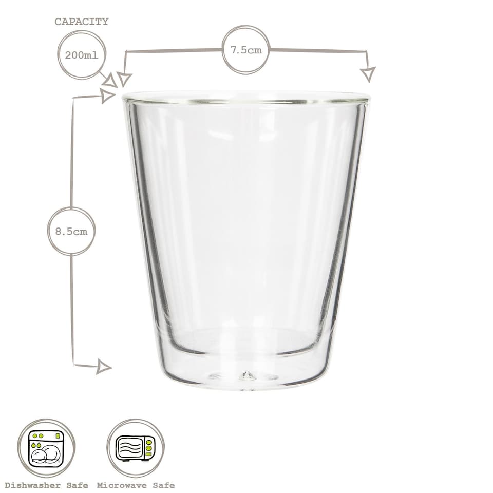 image 1 of Rink Drink Double-Walled Glasses Set - 200ml - Pack of 2 | Clear | Clear