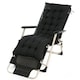 image 1 of Pack of 1 Sun Lounger Cushion Pad for Garden Recliner Chair | Black | Black