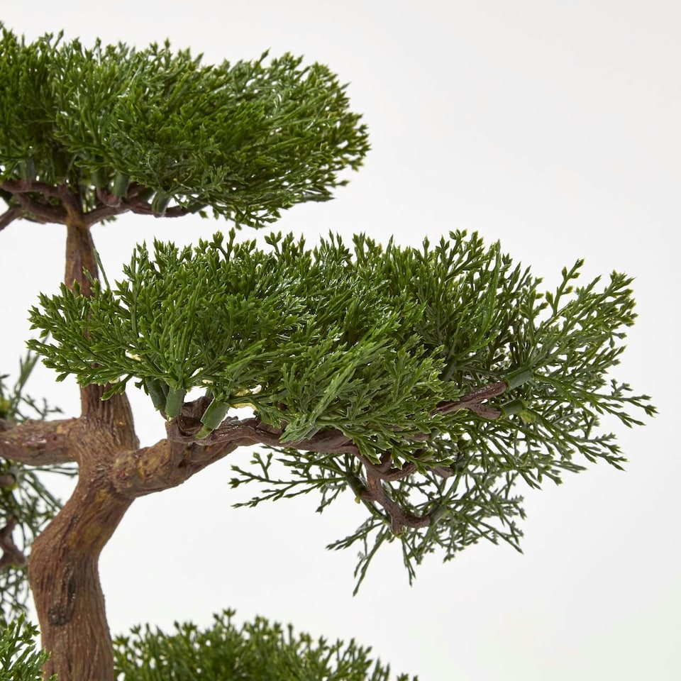 image 1 of Homescapes Artificial Bonsai Tree in Black Ceramic Pot