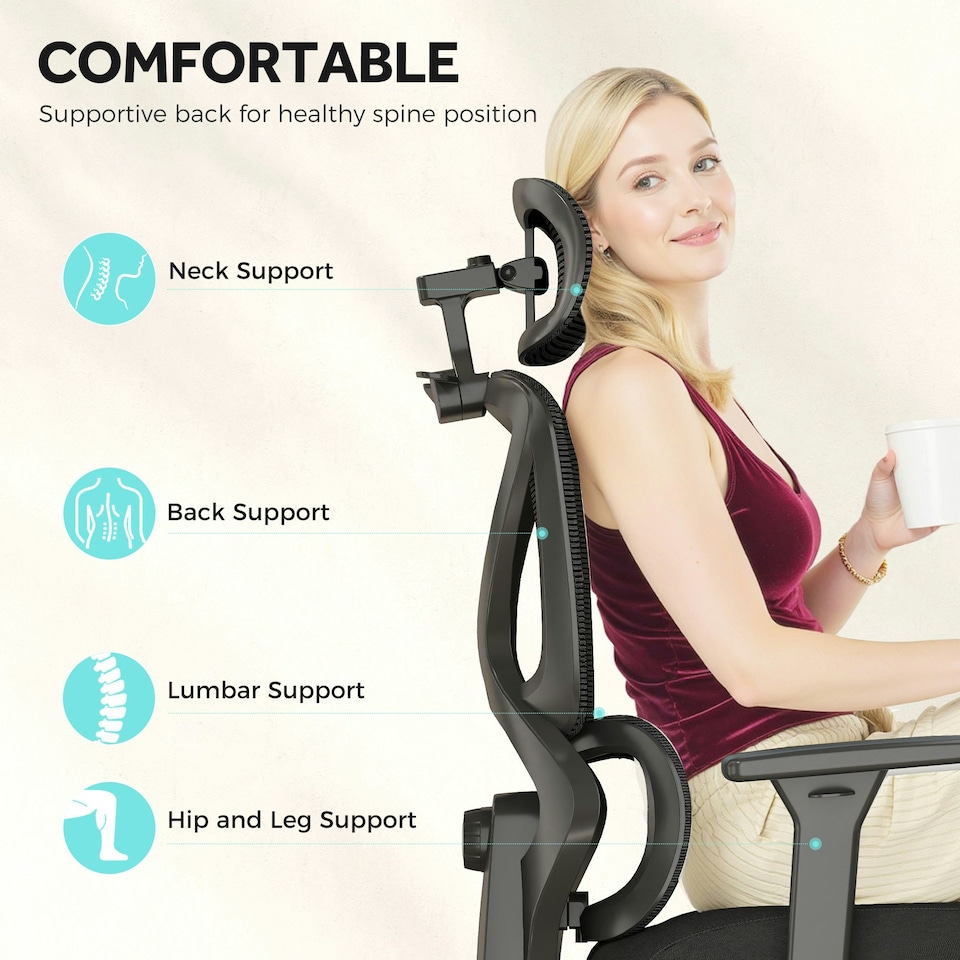 image 1 of HOMCOM Executive Office Chair, Recliner Computer Chair with Footrest, Black
